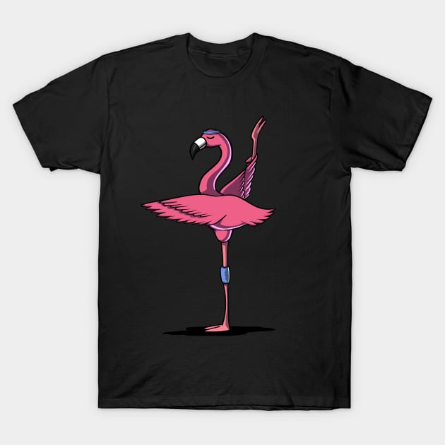 Flamingo Bird Yoga Workout Lover T-Shirt by underheaven